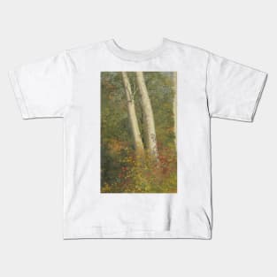 Birch Trees in Autumn by Frederic Edwin Church Kids T-Shirt